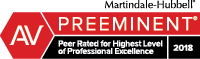 Martindale-Hubbell | AV Preeminent Peer Rated For Highest Level Of Professional Excellence | 2018